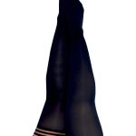 Danielle - Black Opaque Thigh High - Size D - Black