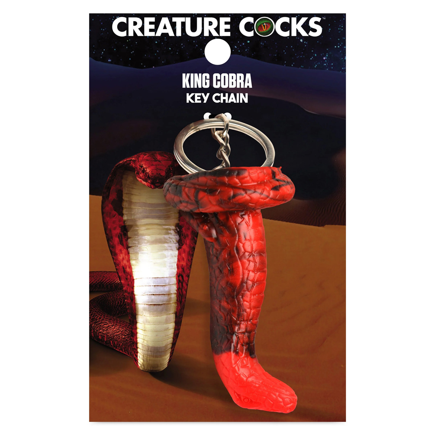 9S0D3zdsJtOblG8csZgeeZQly9epqaea King Cobra Keychain - Red - Image 1