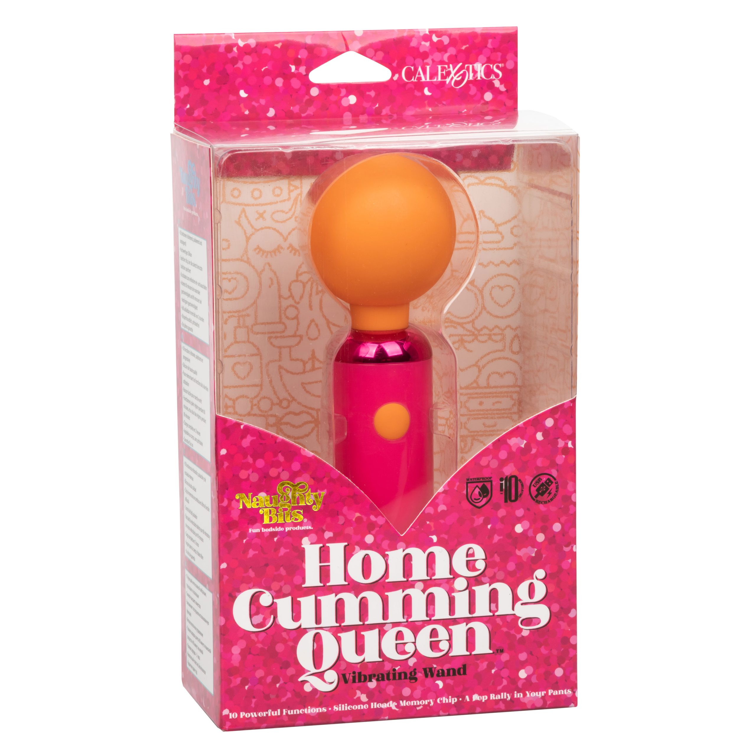 9tOhnX8KBGF7JHh3paRM338yJVuKDu9Z Naughty Bits Home Cumming Queen Vibrating Wand - Orange/pink - Image 1