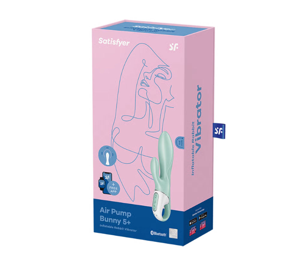 B24stImpZbkIieKB4thKOOYeuqvDuMmd Satisfyer Air Pump Bunny 5 Plus Inflatable Rabbit Vibrator - Mint - Image 1