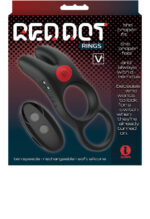 Red Dot Vibrating Cock Ring V1 With Remote - Black/red