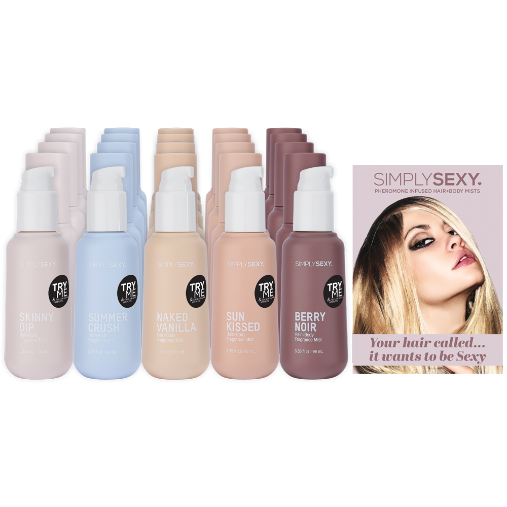 BDSFyHwf Simply Sexy Pheromone Hair and Body Mist Bundle With Testers 26 Pc - Image 1