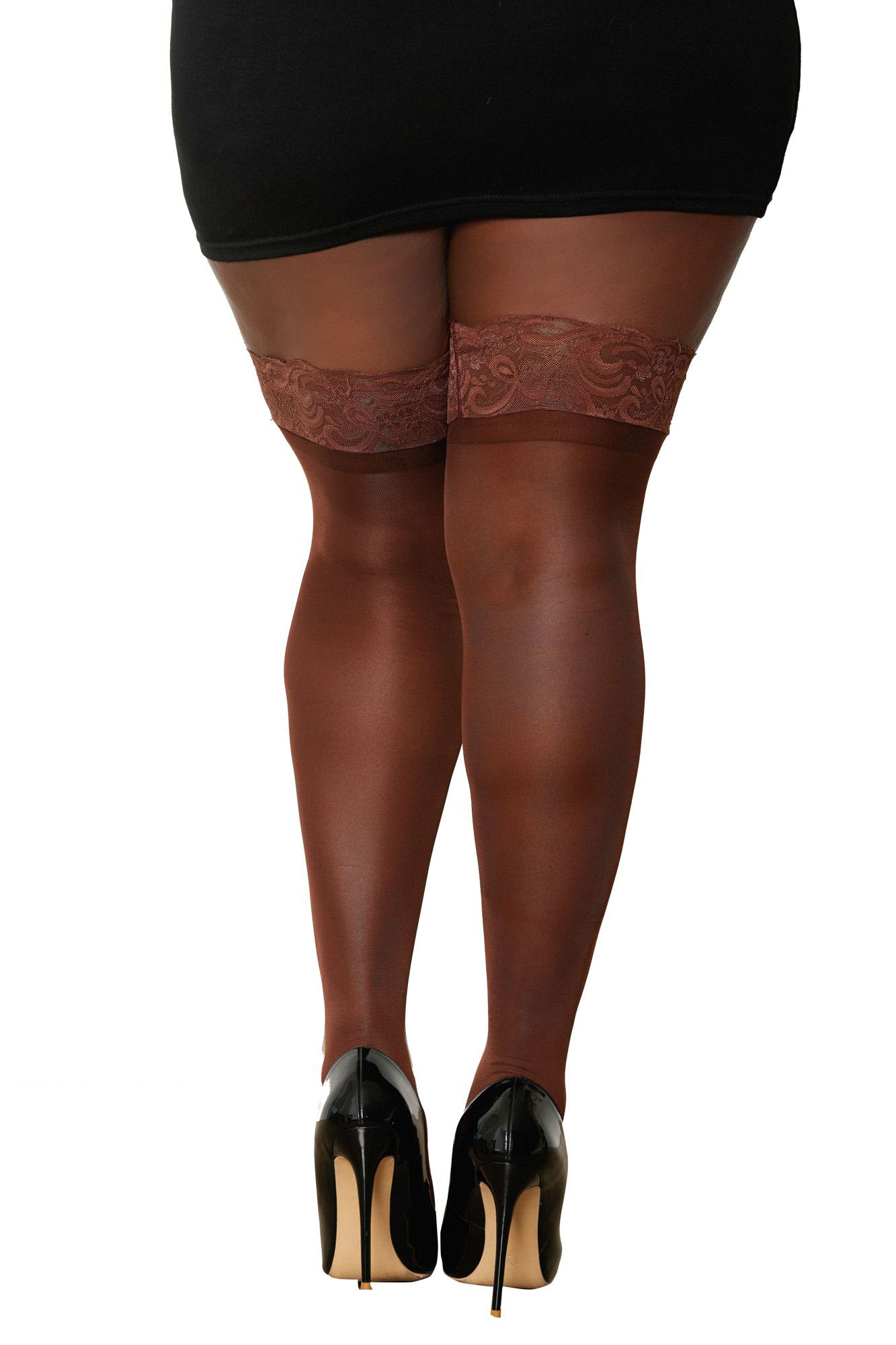 BLUUxSRTKu3CCsdaGwKt2bSoNaBA6BmB Lace Top Thigh High - Queen Size - Espresso - Image 1