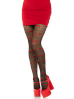 Polka Dot Cherry Tights - One Size - Black - Image 5