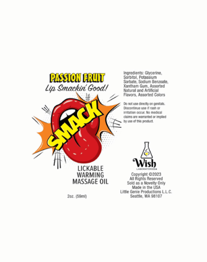 Bvd8p5OjVc8tZj76TZfG3Wj2tE0KIdH5 Smack Warming and Lickable Massage Oil - Passion Fruit 2 Oz - Image 1