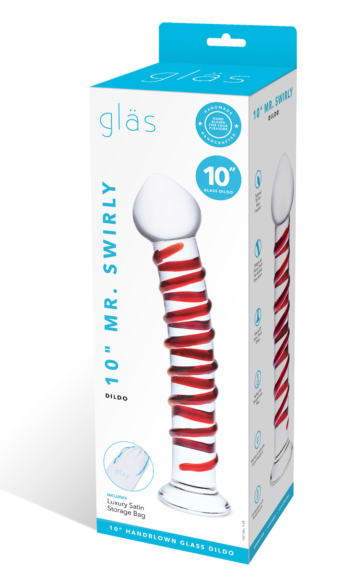 CHo6yl9E5qPRphEUI85GxCGaDqLFgZju 10 Inch Mr. Swirly Dildo - Red/clear - Image 1