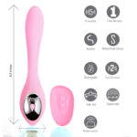Harmonie Rechargeable Remote Silicone Bendable Vibrator - Pink - Image 6