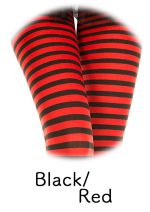 Striped Tights - One Size - Black/red - Image 2