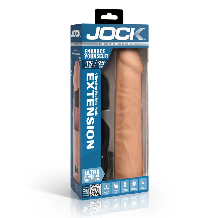 CV0nAGEO Jock Vibrating Penis Extension with Remote - Light - Image 1