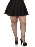 Colby Rhinestone Fishnet Tights - 1x/2x - Black - Image 4