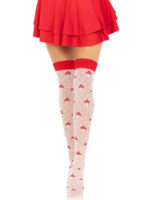 Polka Dot Mushroom Thigh High - One Size - White/red - Image 3