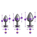 Purple Round Gem Anal Trainer Kit - Gunmetal - Image 4