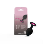 Gemma Pink Gem Black Silicone Plug - Medium - Image 3