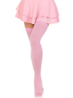 Opaque Nylon Thigh Highs - One Size - Pink - Image 4