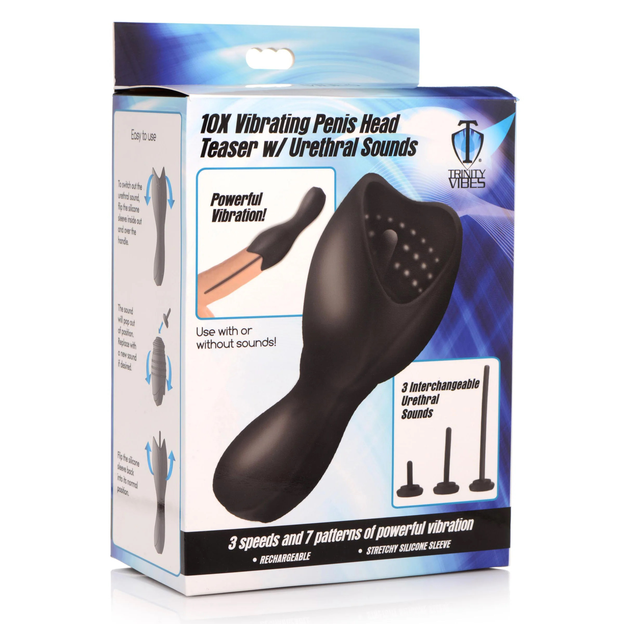 DTfj0E279MMwnfqX7JRzClgzB9n4UCIh 10x Vibrating Penis Head Teaser With Urethral Sounds - Black - Image 1