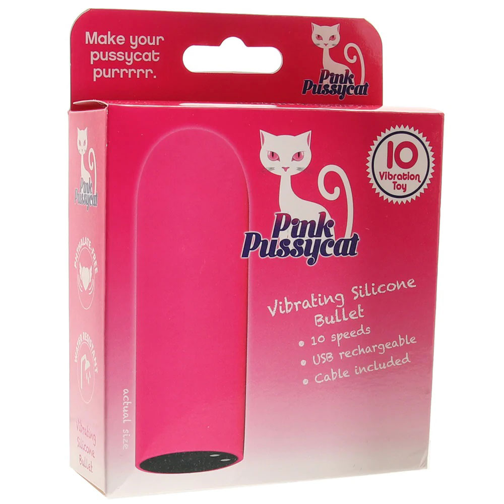 DeBBACrTkeeC4B0SXN7wLDecMKB8UzqY Pink Pussycat Vibrating Silicone Bullet - Pink - Image 1