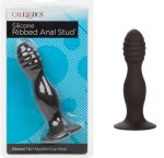 Silicone Ribbed Anal Stud - Black - Image 8