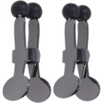 Merci - Nippers - Stainless Steel Nipple Clamps With Silicone Tip - Black - Image 3