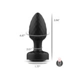 Twila Twirling Smoke Gem Light Up Vibrating Plug With Blk Heart Remote - Image 7