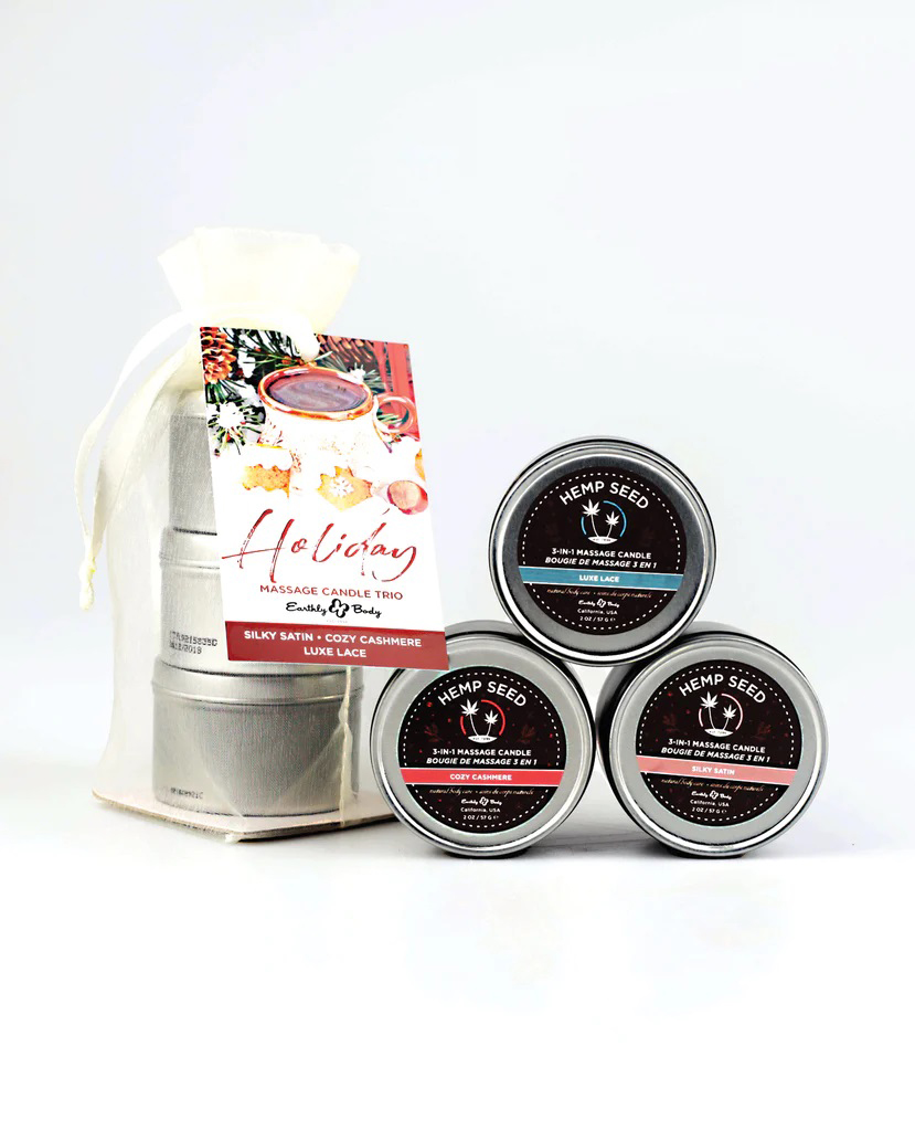 E14dBFZZcw1C3MjioBbaCb8PHSL6nNel 3-in-1 Hemp Seed Holiday Candle Trio - 2 Oz. - Image 1