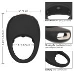 Silicone Rechargeable Pleasure Ring - Black - Black - Image 11