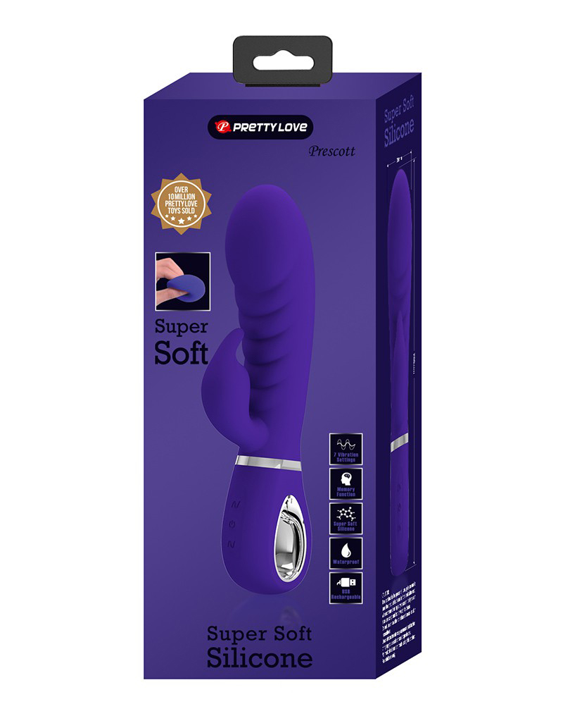 EJYaarA6ZtsaUFSGxG2thzSe0S126OoH Prescott Super Soft Rabbit Silicone Vibrator - Purple - Image 1
