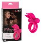 Silicone Rechargeable Dual Butterfly Ring - Pink - Image 12