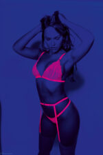 Neon 3 Pc Bra Set - One Size - Neon Pink - Image 3