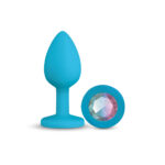 Gemma Clear Iridescent Gem Teal Silicone Plug - S - Image 11