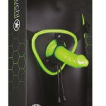 Bonded Leather Strap-on With Silicone Dildo 5.7 Inch - Glow in the Dark