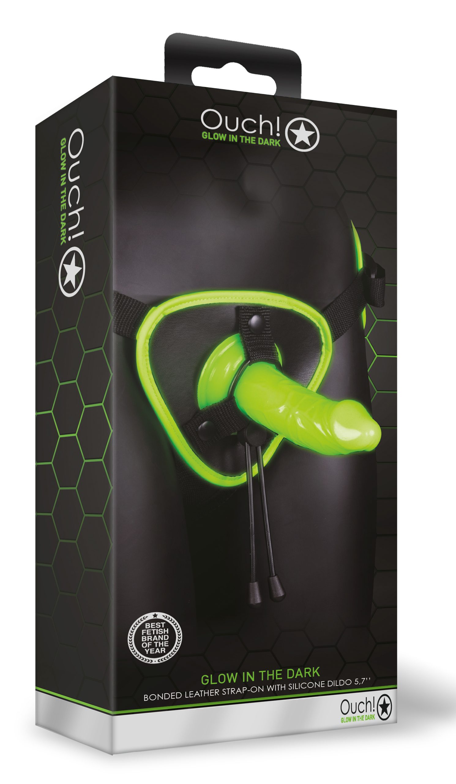 FYumLWDaH92MM2cu7k3cDUuDFptBXXyw Bonded Leather Strap-on With Silicone Dildo 5.7 Inch - Glow in the Dark - Image 1