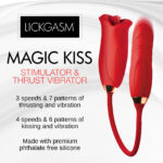 Magic Kiss Kissing Clitoral Stimulator With Thrusting Vibrator - Red - Image 6