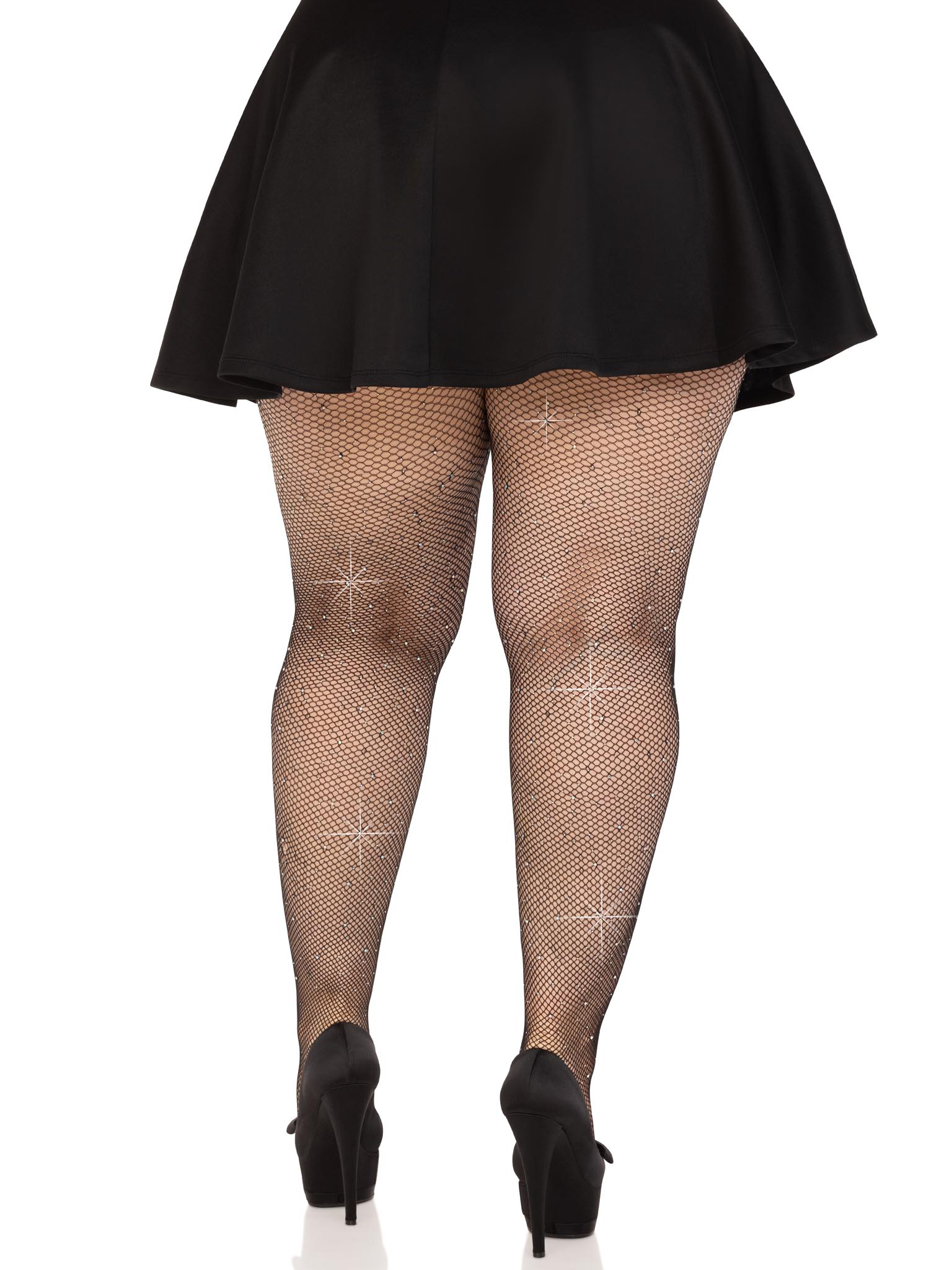 FnCggWYDBzMuZfgIjVGHxjLgRA35D9Os Colby Rhinestone Fishnet Tights - 1x/2x - Black - Image 1