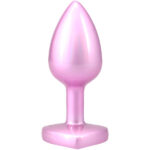 Booty Bling Metal Heart Plug - Medium - Pink - Image 3