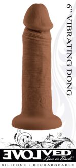 6 Inch Girthy Vibrating Dong - Dark - Image 2