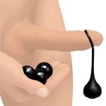 Cock Dangler Silicone Penis Strap With Weights - Black - Image 4