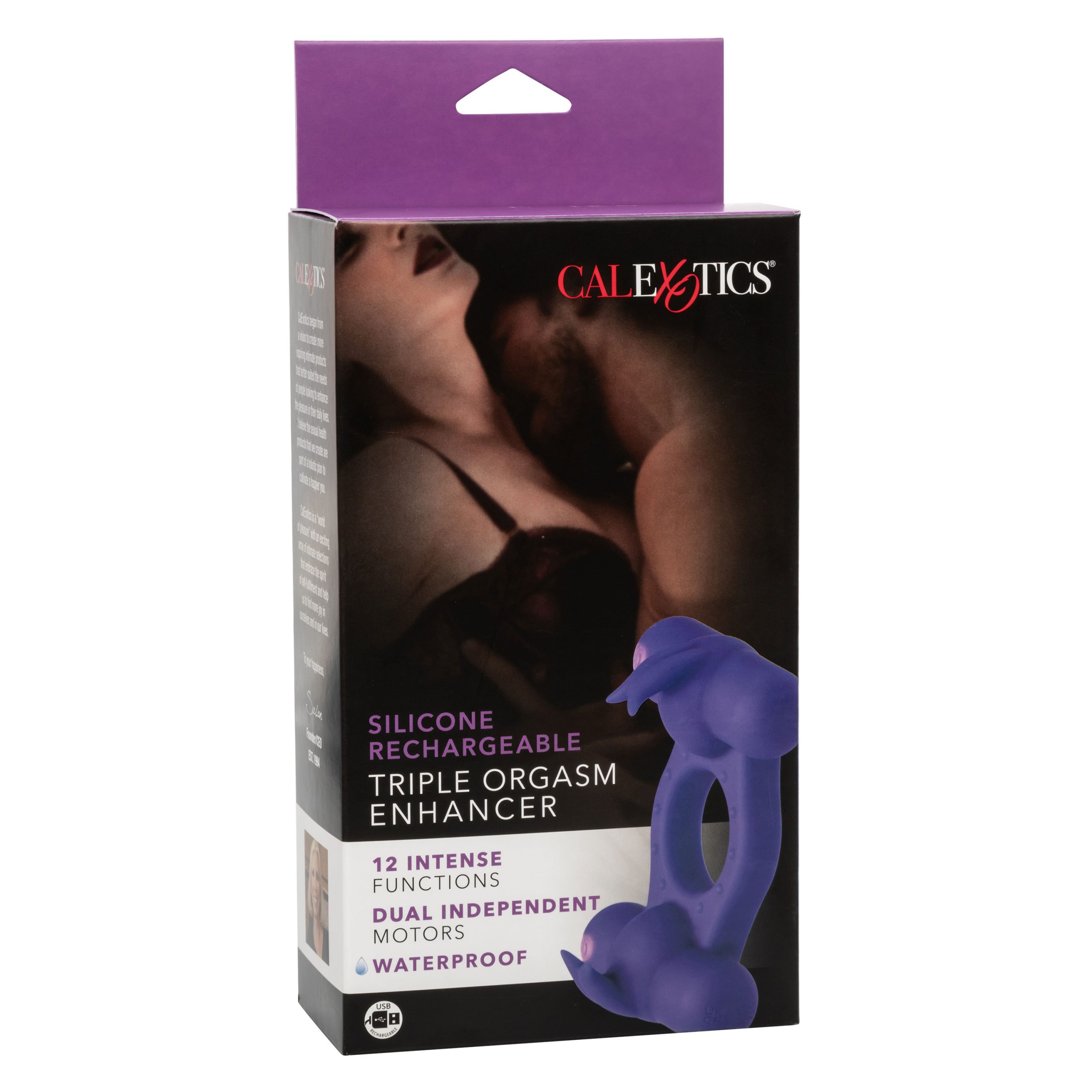 GDpzETjJcCptEIiTqTNxmF8Trk8qZt78 Silicone Rechargeable Triple Orgasm Enhancer - Purple - Image 1