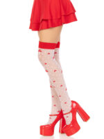 Polka Dot Mushroom Thigh High - One Size - White/red - Image 2