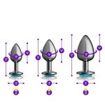 Teal Round Gem Anal Trainer Kit - Gunmetal - Image 5