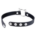 Kinky Kitty Ring Slim Choker - Black - Image 3