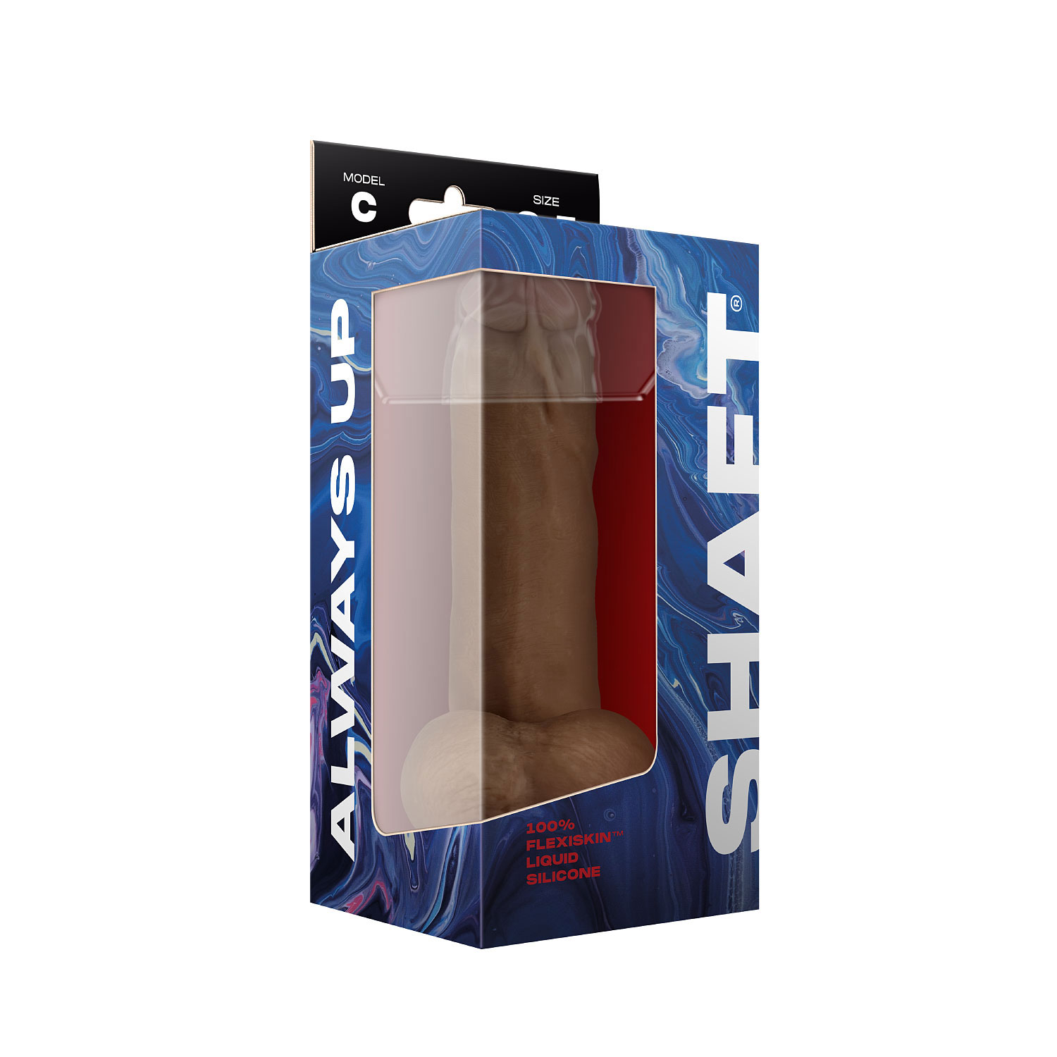 GubGbcAWQ9YhYDkLJiJSX4WE9Y08Dp0S Shaft - Model C 8.5 Inch Liquid Silicone Dong With Balls - Oak - Image 1