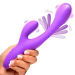 Tri-Flick Flicking Silicone Rabbit Vibrator - Purple - Image 7