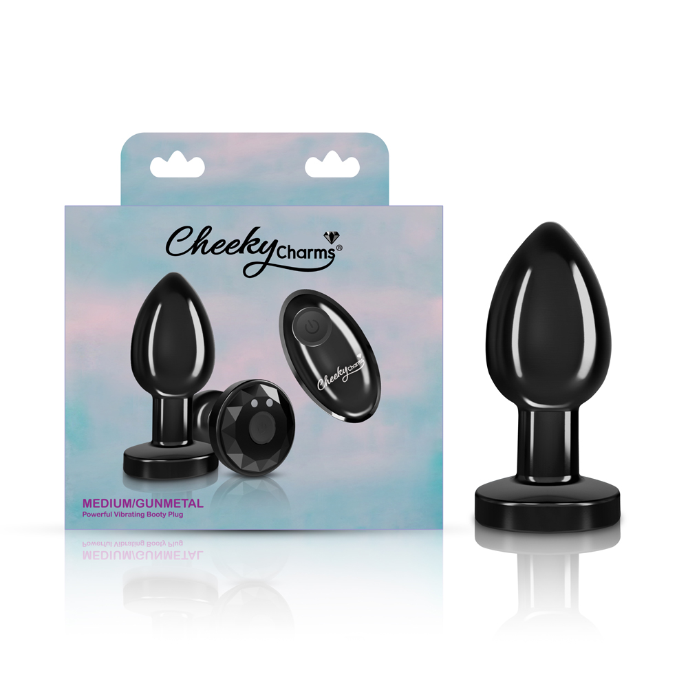 IDVTVfLE Vibrating Gunmetal Metal Remote Plug - Medium - Image 1