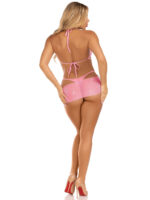 3 Pc Rhinestone Mesh Set - Medium/large - Baby Pink - Image 2