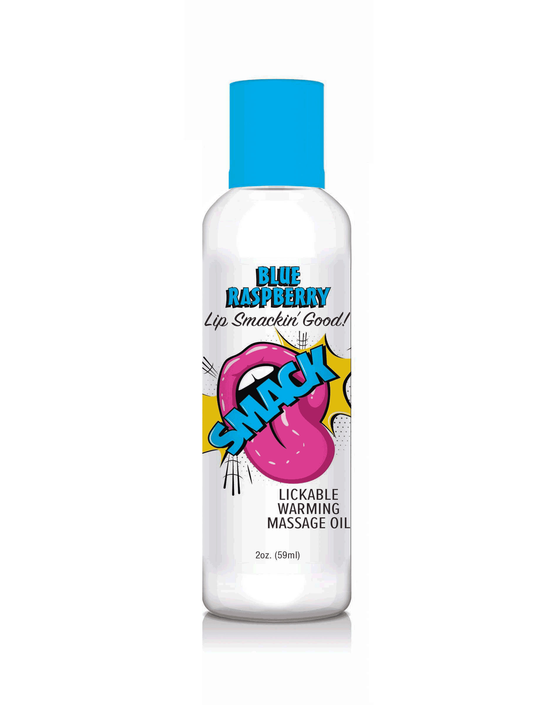 IsPRezO2la7xaZNC00nMf4YHWQGa7ccK Smack Warming and Lickable Massage Oil - Blue Raspberry 2 Oz - Image 1