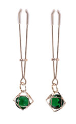 Indica Crystal Nipple Clips - Green - Image 3