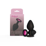 Gemma Pink Gem Black Silicone Plug - Medium - Image 4
