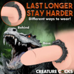 Black Caiman Silicone Cock Ring - Black - Image 4