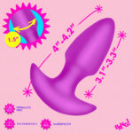 Thrusting and Vibrating Silicone Butt Plug - Purple - Image 3