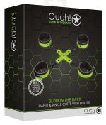 Hand and Ankle Cuffs With Hogtie - Glow in the Dark